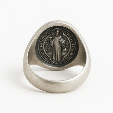 Anillo San Benito de Plata 950 Oval